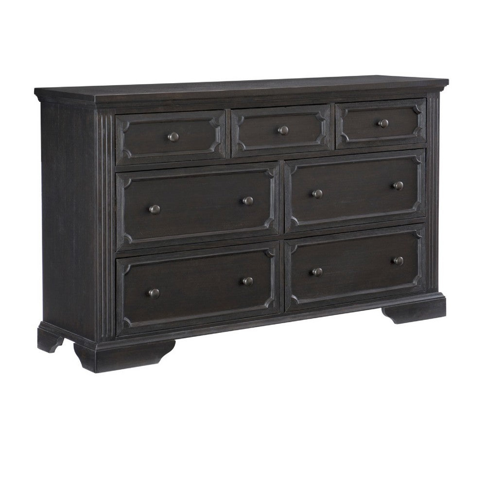 Queen Bedroom Set, Drawer Storage, Gray, 4 Piece Set with 2 Nightstands and Dresser