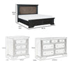 Queen Bedroom Set, Drawer Storage, Gray, 4 Piece Set with 2 Nightstands and Dresser