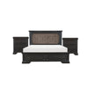 Queen Bedroom Set, Drawer Storage, Gray, 3 Piece Set with 2 Nightstands