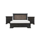 Queen Bedroom Set, Drawer Storage, Gray, 3 Piece Set with 2 Nightstands