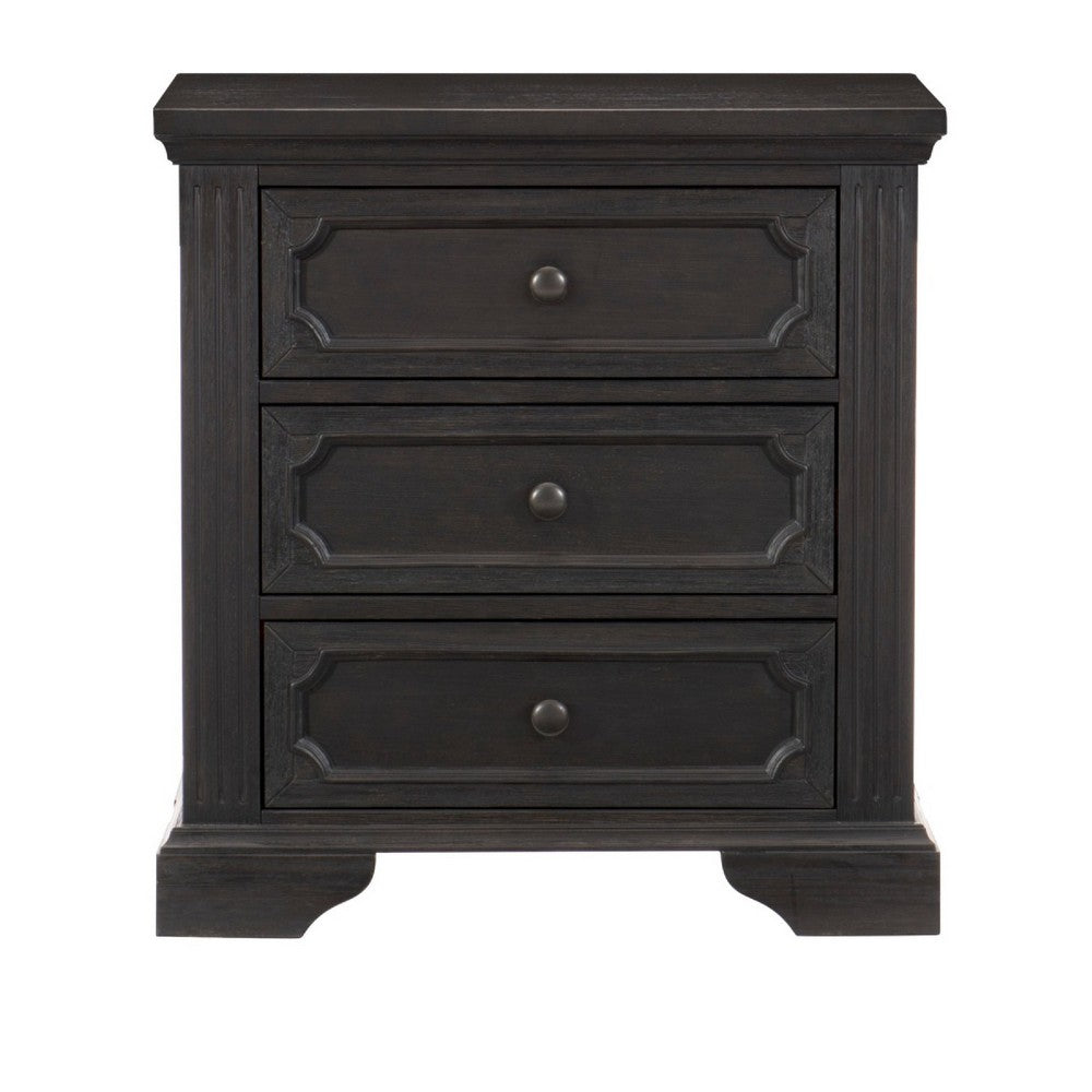 Queen Bedroom Set, Drawer Storage, Gray, 2 Piece Set with Nightstand