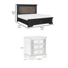 Queen Bedroom Set, Drawer Storage, Gray, 2 Piece Set with Nightstand
