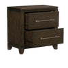 Queen Bedroom Set, Drawer Storage, Brown, Silver, 5 Piece Set with 2 Nightstands, Dresser, and Mirror