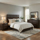 Queen Bedroom Set, Drawer Storage, Brown, Silver, 5 Piece Set with 2 Nightstands, Dresser, and Mirror