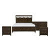 Queen Bedroom Set, Drawer Storage, Brown, 4 Piece Set with 2 Nightstands and Dresser
