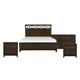 Queen Bedroom Set, Drawer Storage, Brown, 4 Piece Set with 2 Nightstands and Dresser