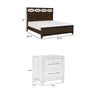 Queen Bedroom Set, Drawer Storage, Brown, 2 Piece Set with Nightstand