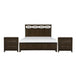 Queen Bedroom Set, Drawer Storage, Brown, 3 Piece Set with 2 Nightstands