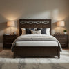 Queen Bedroom Set, Drawer Storage, Brown, 3 Piece Set with 2 Nightstands