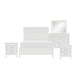 Queen Bedroom Set, Drawer Storage, White, 5 Piece Set with 2 Nightstands, Dresser, and Mirror
