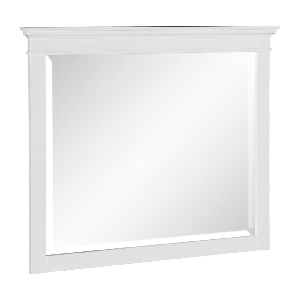 Queen Bedroom Set, Drawer Storage, White, 5 Piece Set with 2 Nightstands, Dresser, and Mirror