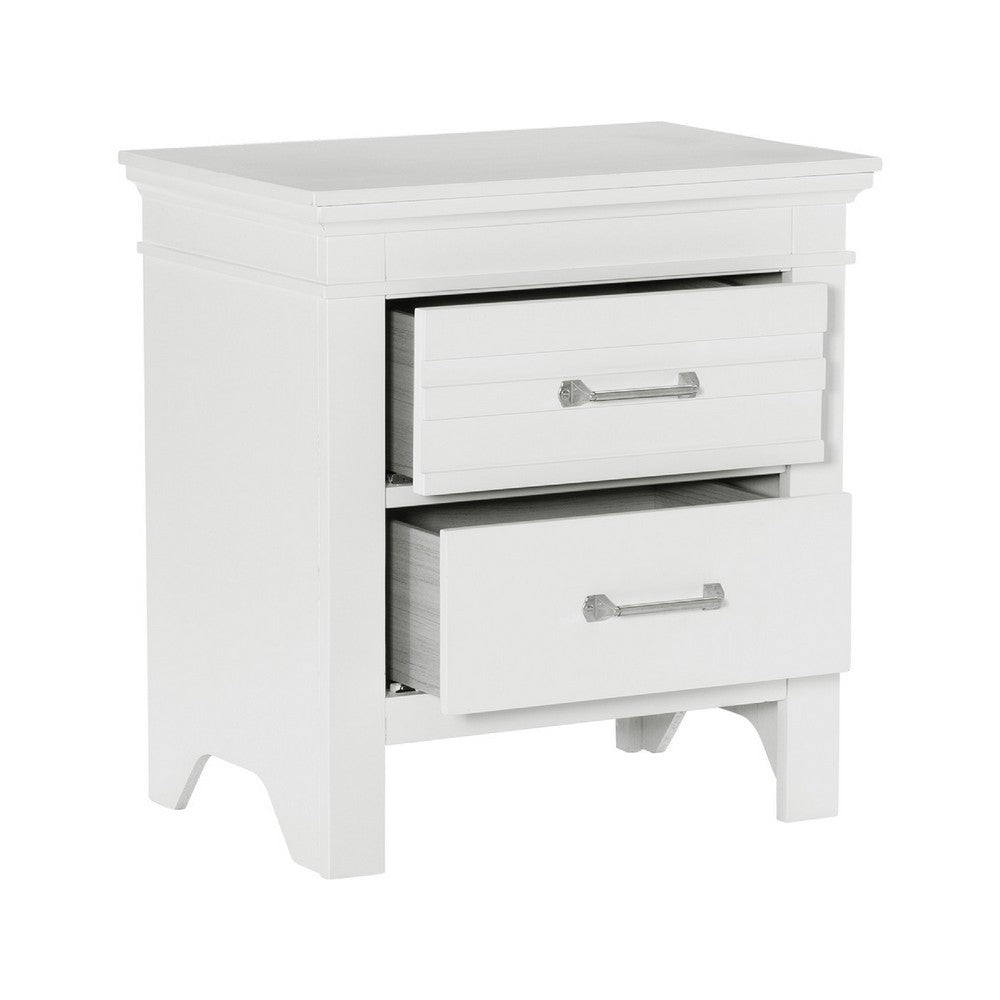 Queen Bedroom Set, Drawer Storage, White, 5 Piece Set with 2 Nightstands, Dresser, and Mirror