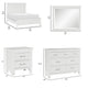 Queen Bedroom Set, Drawer Storage, White, 5 Piece Set with 2 Nightstands, Dresser, and Mirror