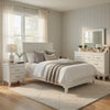 Queen Bedroom Set, Drawer Storage, White, 5 Piece Set with 2 Nightstands, Dresser, and Mirror