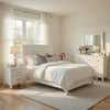 Queen Bedroom Set, Drawer Storage, White, 5 Piece Set with 2 Nightstands, Dresser, and Mirror
