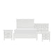 Queen Bedroom Set, Drawer Storage, White, 4 Piece Set with 2 Nightstands and Dresser