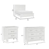Queen Bedroom Set, Drawer Storage, White, 4 Piece Set with 2 Nightstands and Dresser