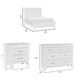 Queen Bedroom Set, Drawer Storage, White, 4 Piece Set with 2 Nightstands and Dresser