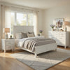 Queen Bedroom Set, Drawer Storage, White, 4 Piece Set with 2 Nightstands and Dresser
