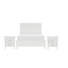 Queen Bedroom Set, Drawer Storage, White, 3 Piece Set with 2 Nightstands
