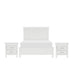 Queen Bedroom Set, Drawer Storage, White, 3 Piece Set with 2 Nightstands