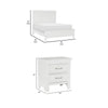 Queen Bedroom Set, Drawer Storage, White, 3 Piece Set with 2 Nightstands