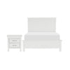Queen Bedroom Set, Drawer Storage, White, 2 Piece Set with Nightstand