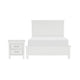 Queen Bedroom Set, Drawer Storage, White, 2 Piece Set with Nightstand