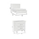 Queen Bedroom Set, Drawer Storage, White, 2 Piece Set with Nightstand