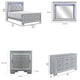 Queen Bedroom Set, Drawer Storage, Gray, 5 Piece Set with 2 Nightstands, Dresser, and Mirror