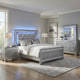 Queen Bedroom Set, Drawer Storage, Gray, 5 Piece Set with 2 Nightstands, Dresser, and Mirror