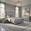 Queen Bedroom Set, Drawer Storage, Gray, 4 Piece Set with 2 Nightstands and Dresser