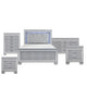 Queen Bedroom Set, Drawer Storage, Gray, 5 Piece Set with 2 Nightstands, Dresser, and Chest