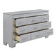 Queen Bedroom Set, Drawer Storage, Gray, 5 Piece Set with 2 Nightstands, Dresser, and Chest