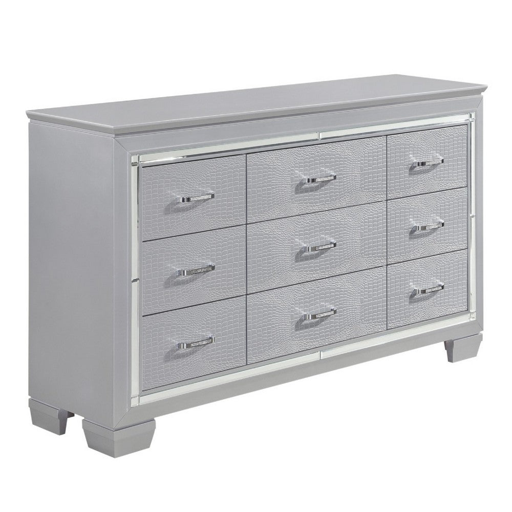 Queen Bedroom Set, Drawer Storage, Gray, 5 Piece Set with 2 Nightstands, Dresser, and Chest