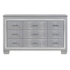 Queen Bedroom Set, Drawer Storage, Gray, 4 Piece Set with Nightstand, Dresser, and Chest