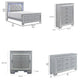 Queen Bedroom Set, Drawer Storage, Gray, 4 Piece Set with Nightstand, Dresser, and Chest