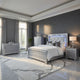 Queen Bedroom Set, Drawer Storage, Gray, 4 Piece Set with Nightstand, Dresser, and Chest