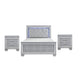 Queen Bedroom Set, Drawer Storage, Gray, 3 Piece Set with 2 Nightstands