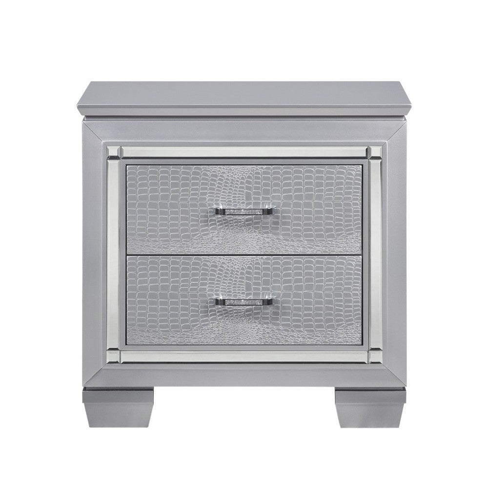 Queen Bedroom Set, Drawer Storage, Gray, 3 Piece Set with 2 Nightstands