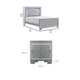 Queen Bedroom Set, Drawer Storage, Gray, 3 Piece Set with 2 Nightstands