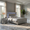 Queen Bedroom Set, Drawer Storage, Gray, 2 Piece Set with 1 Nightstands