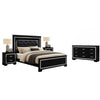 Queen Bedroom Set, Drawer Storage, Black, 4 Piece Set with 2 Nightstands and Dresser
