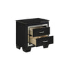 Queen Bedroom Set, Drawer Storage, Black, 4 Piece Set with 2 Nightstands and Dresser