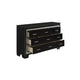 Queen Bedroom Set, Drawer Storage, Black, 4 Piece Set with 2 Nightstands and Dresser