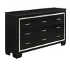 Queen Bedroom Set, Drawer Storage, Black, 4 Piece Set with 2 Nightstands and Dresser