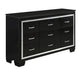 Queen Bedroom Set, Drawer Storage, Black, 4 Piece Set with 2 Nightstands and Dresser