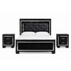 Queen Bedroom Set, Drawer Storage, Black, 3 Piece Set with 2 Nightstands