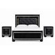 Queen Bedroom Set, Drawer Storage, Black, 3 Piece Set with 2 Nightstands