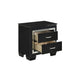 Queen Bedroom Set, Drawer Storage, Black, 3 Piece Set with 2 Nightstands